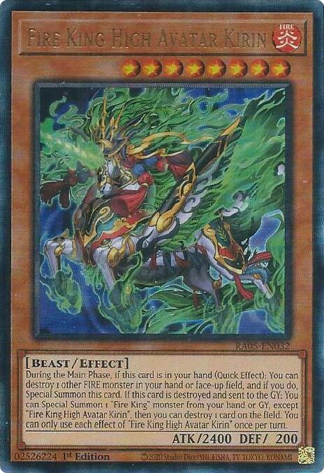 Fire King High Avatar Kirin (Ultimate Rare) [RA05-EN032] Ultimate Rare | Exor Games New Glasgow