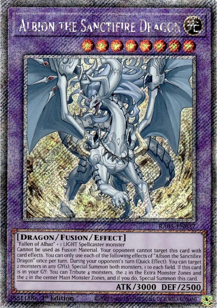 Albion the Sanctifire Dragon (Platinum Secret Rare) [RA05-EN037] Platinum Secret Rare | Exor Games New Glasgow