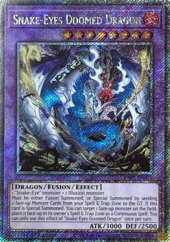 Snake-Eyes Doomed Dragon (Platinum Secret Rare) [RA05-EN039] Platinum Secret Rare | Exor Games New Glasgow