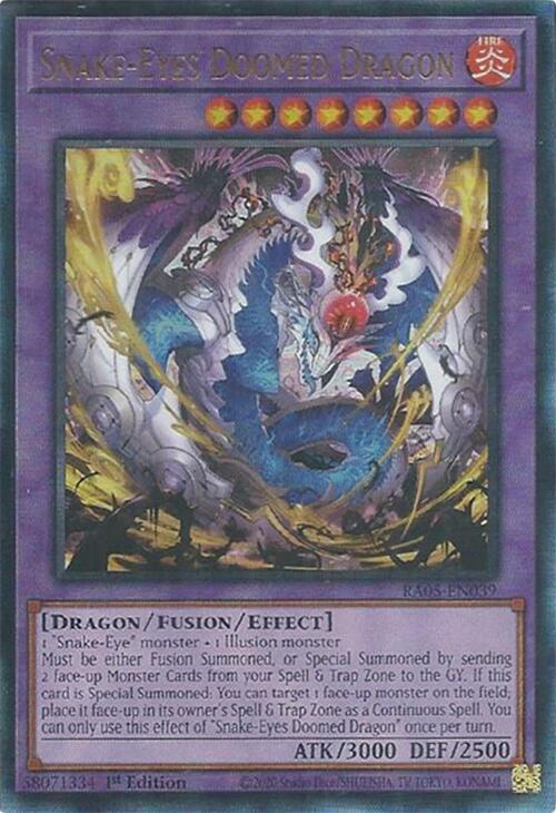 Snake-Eyes Doomed Dragon (Ultimate Rare) [RA05-EN039] Ultimate Rare | Exor Games New Glasgow