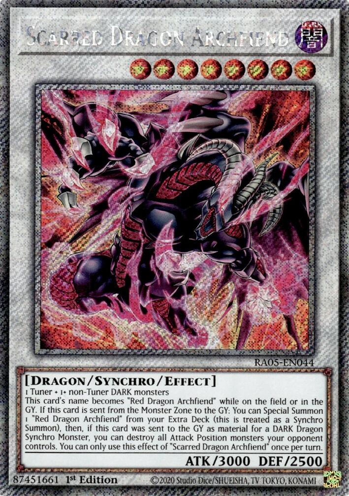 Scarred Dragon Archfiend (Platinum Secret Rare) [RA05-EN044] Platinum Secret Rare | Exor Games New Glasgow