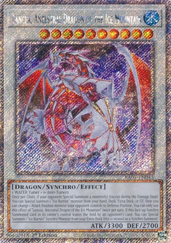 Lancea, Ancestral Dragon of the Ice Mountain (Platinum Secret Rare) [RA05-EN045] Platinum Secret Rare | Exor Games New Glasgow