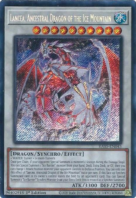 Lancea, Ancestral Dragon of the Ice Mountain (Secret Rare) [RA05-EN045] Secret Rare | Exor Games New Glasgow