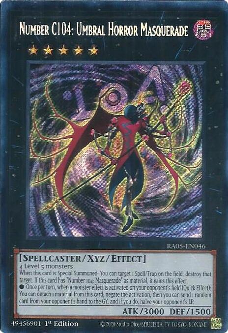 Number C104: Umbral Horror Masquerade (Secret Rare) [RA05-EN046] Secret Rare | Exor Games New Glasgow