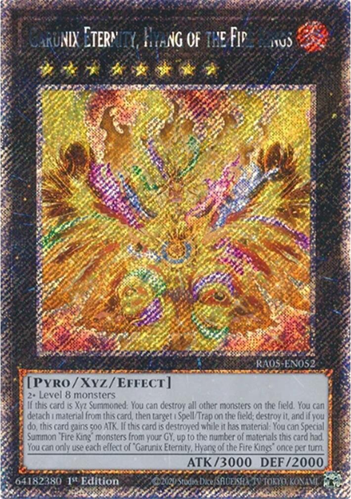 Garunix Eternity, Hyang of the Fire Kings (Platinum Secret Rare) [RA05-EN052] Platinum Secret Rare | Exor Games New Glasgow