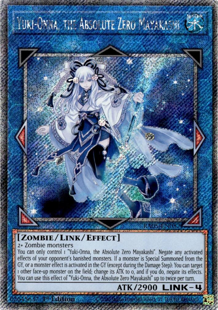 Yuki-Onna, the Absolute Zero Mayakashi (Platinum Secret Rare) [RA05-EN057] Platinum Secret Rare | Exor Games New Glasgow