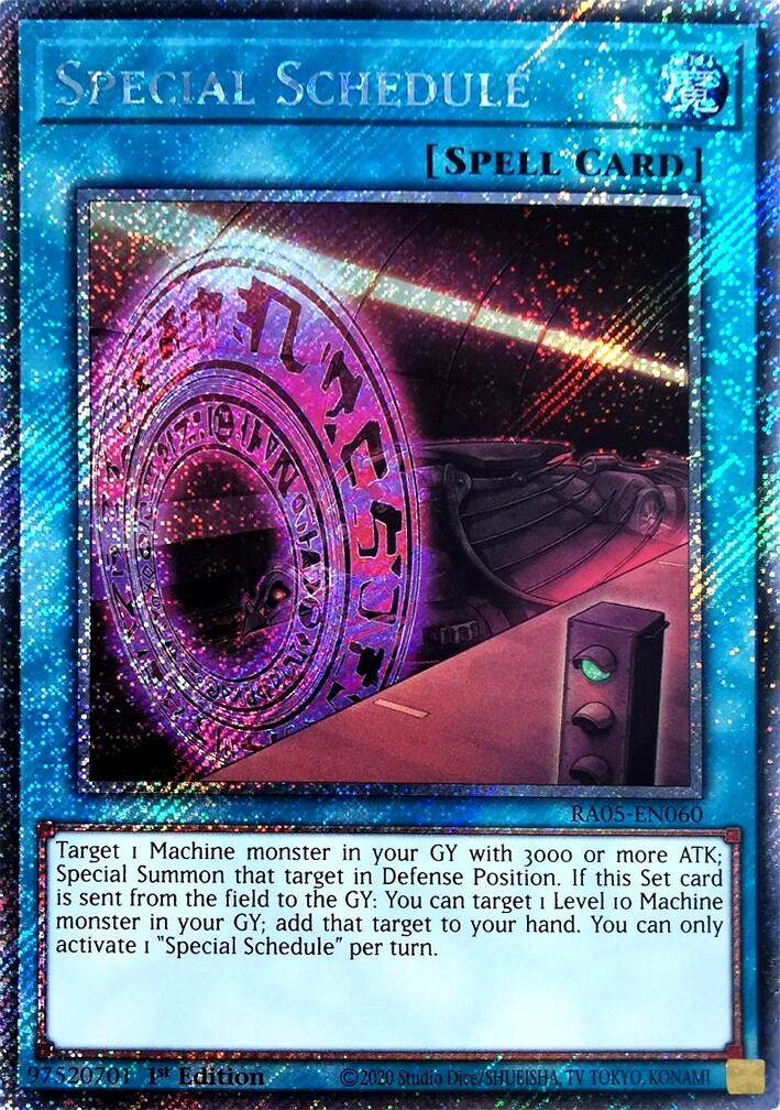 Special Schedule (Platinum Secret Rare) [RA05-EN060] Platinum Secret Rare | Exor Games New Glasgow
