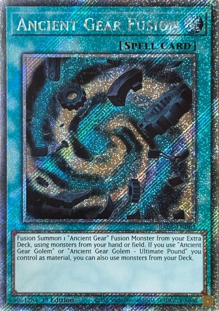 Ancient Gear Fusion (Platinum Secret Rare) [RA05-EN063] Platinum Secret Rare | Exor Games New Glasgow
