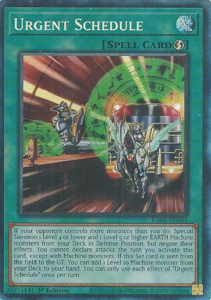 Urgent Schedule (Collector's Rare) [RA05-EN064] Collector's Rare | Exor Games New Glasgow