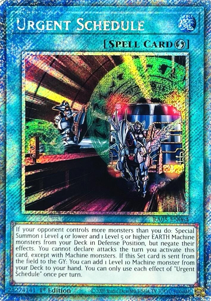 Urgent Schedule (Platinum Secret Rare) [RA05-EN064] Platinum Secret Rare | Exor Games New Glasgow