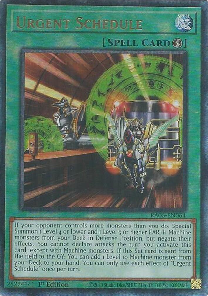 Urgent Schedule (Ultimate Rare) [RA05-EN064] Ultimate Rare | Exor Games New Glasgow