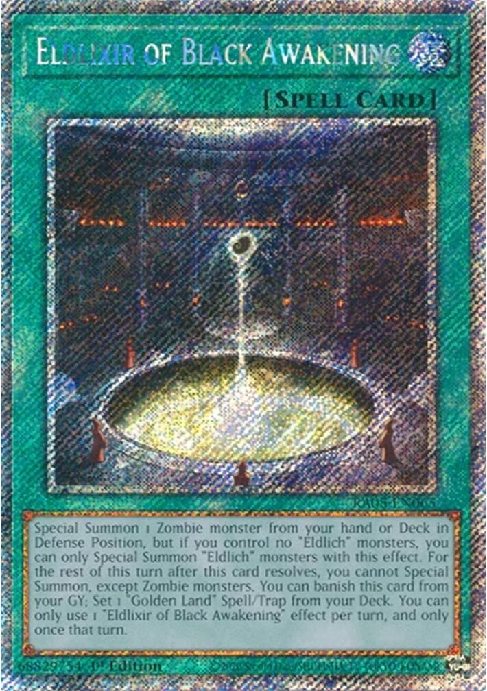 Eldlixir of Black Awakening (Platinum Secret Rare) [RA05-EN065] Platinum Secret Rare | Exor Games New Glasgow