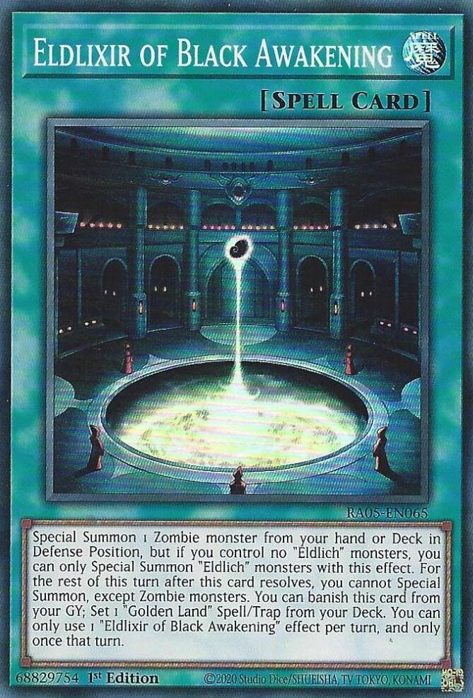 Eldlixir of Black Awakening [RA05-EN065] Super Rare | Exor Games New Glasgow