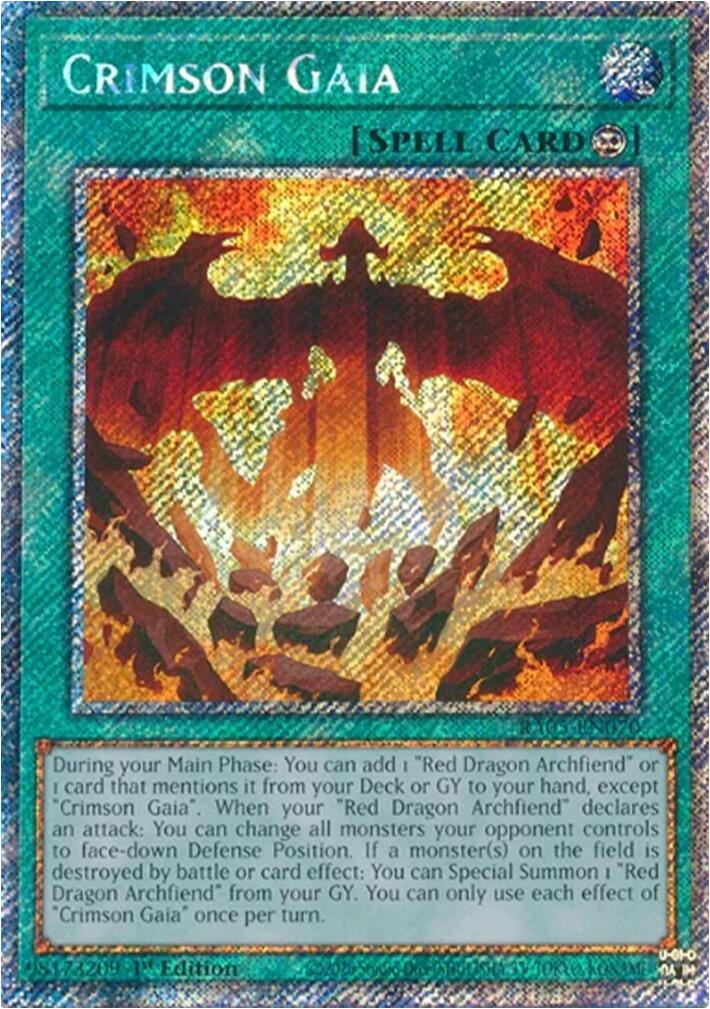 Crimson Gaia (Platinum Secret Rare) [RA05-EN070] Platinum Secret Rare | Exor Games New Glasgow