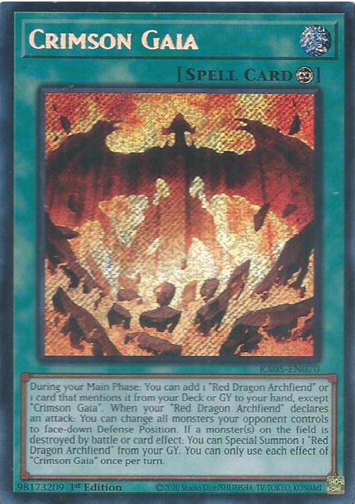 Crimson Gaia (Secret Rare) [RA05-EN070] Secret Rare | Exor Games New Glasgow