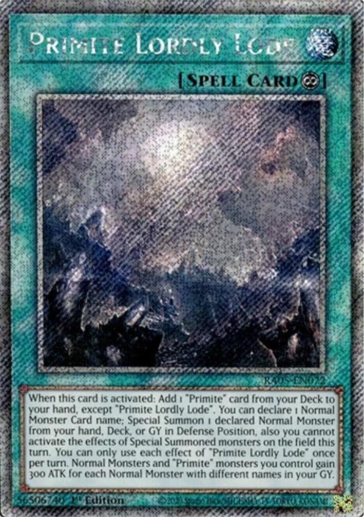 Primite Lordly Lode (Platinum Secret Rare) [RA05-EN072] Platinum Secret Rare | Exor Games New Glasgow