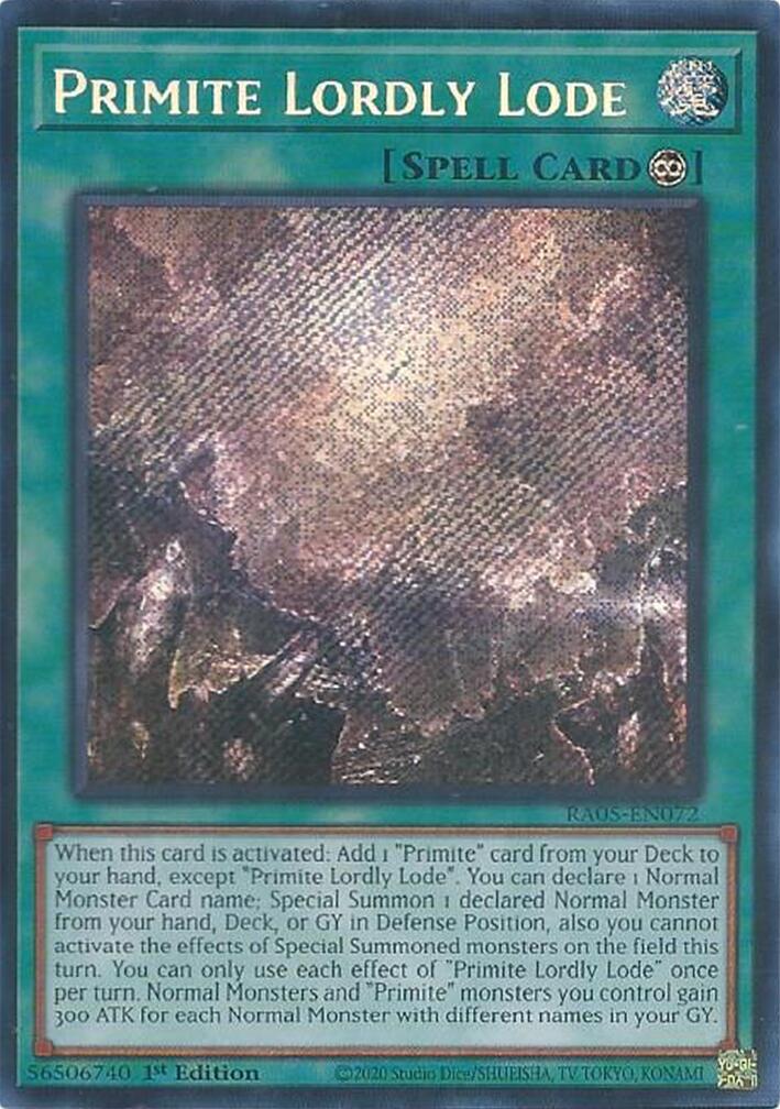 Primite Lordly Lode (Secret Rare) [RA05-EN072] Secret Rare | Exor Games New Glasgow