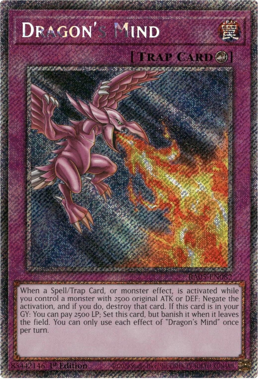Dragon's Mind (Platinum Secret Rare) [RA05-EN082] Platinum Secret Rare | Exor Games New Glasgow