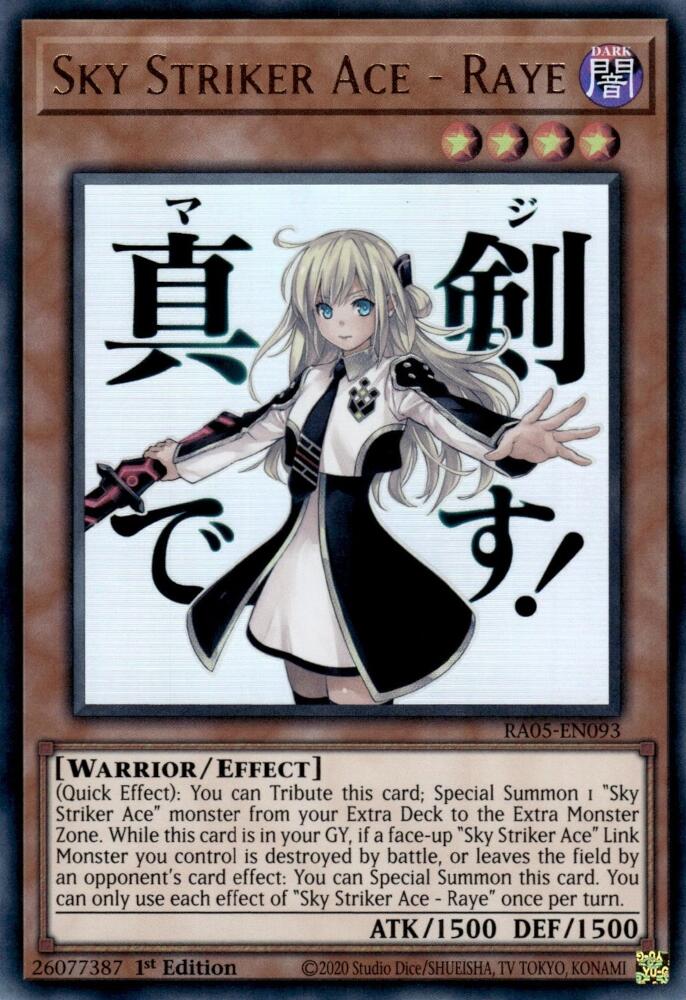 Sky Striker Ace - Raye [RA05-EN093] Ultra Rare | Exor Games New Glasgow