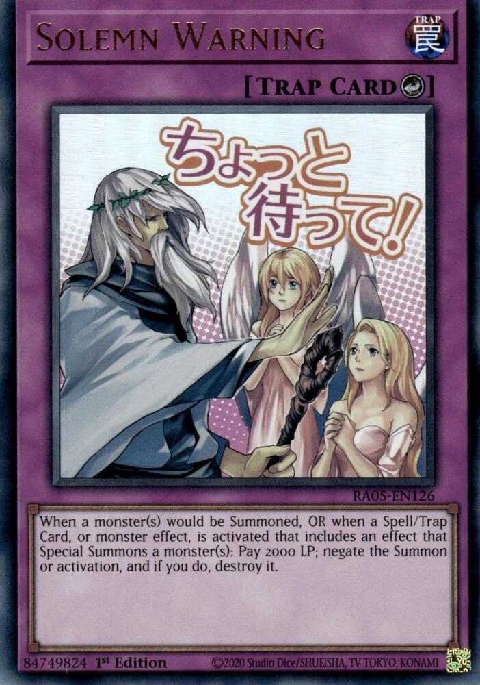 Solemn Warning [RA05-EN126] Ultra Rare | Exor Games New Glasgow