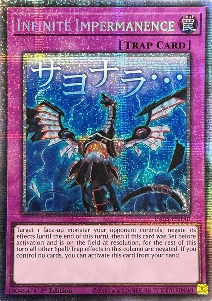 Infinite Impermanence (Starlight Rare) [RA05-EN140] Starlight Rare | Exor Games New Glasgow