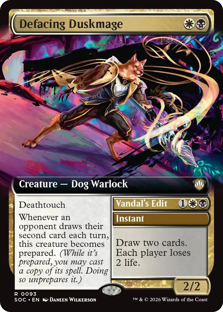 Defacing Duskmage (Extended Art) [Secrets of Strixhaven Commander] | Exor Games New Glasgow