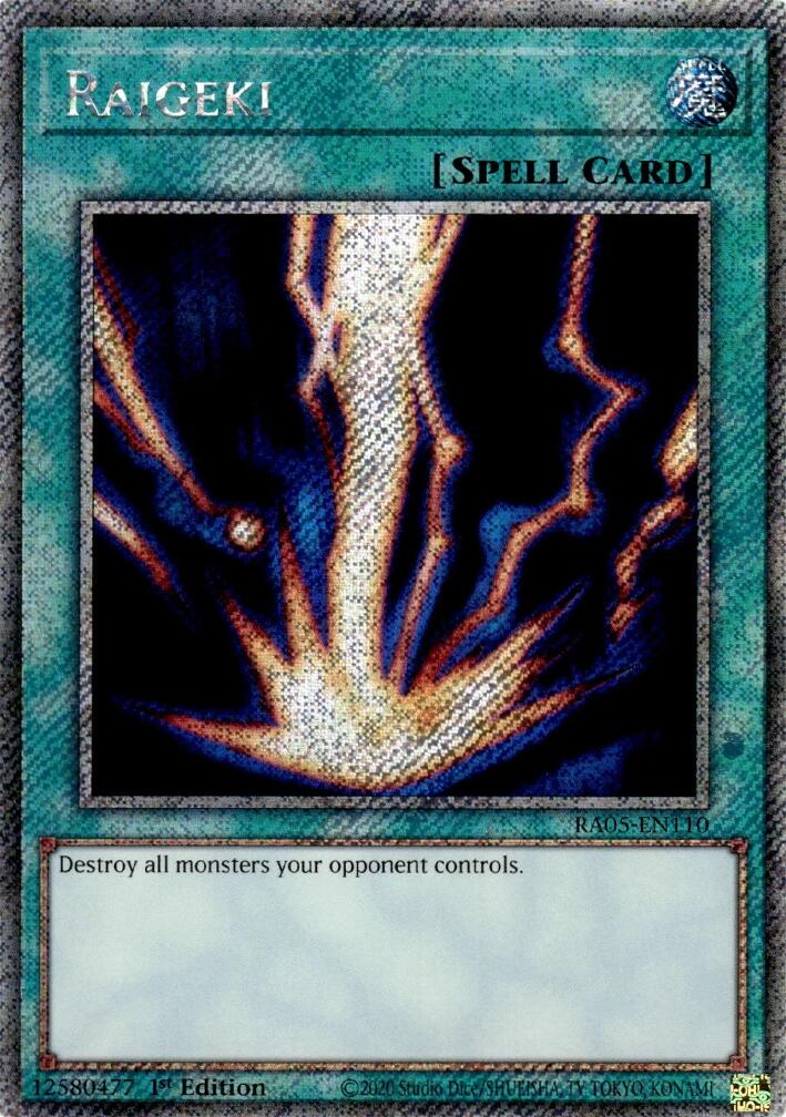 Raigeki (Platinum Secret Rare) [RA05-EN110] Platinum Secret Rare | Exor Games New Glasgow