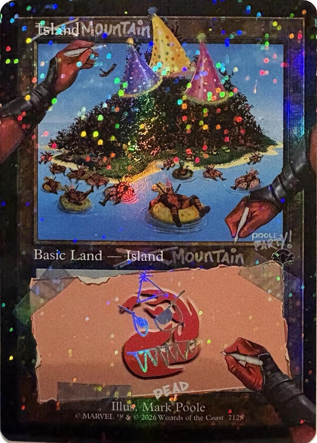 Mountain (7128) (Pool Party Foil) [Secret Lair Drop Series] | Exor Games New Glasgow
