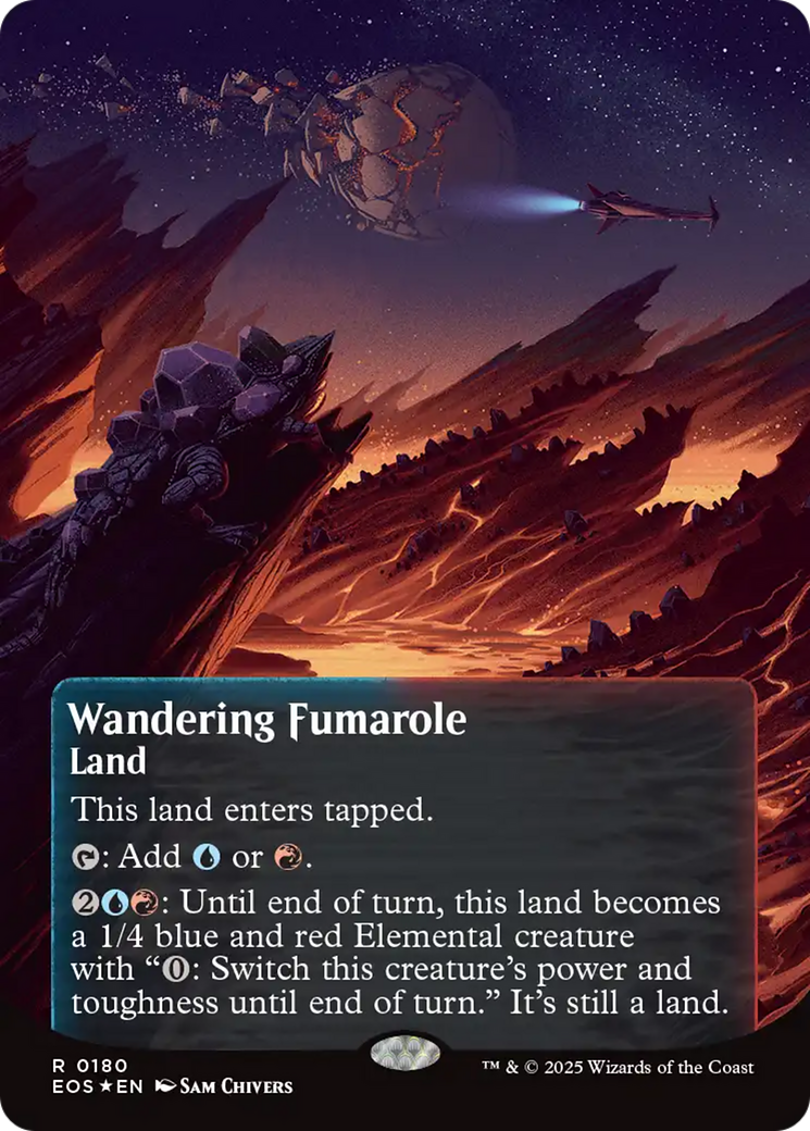 Wandering Fumarole (0180) (Borderless) (Galaxy Foil) [Edge of Eternities: Stellar Sights] | Exor Games New Glasgow