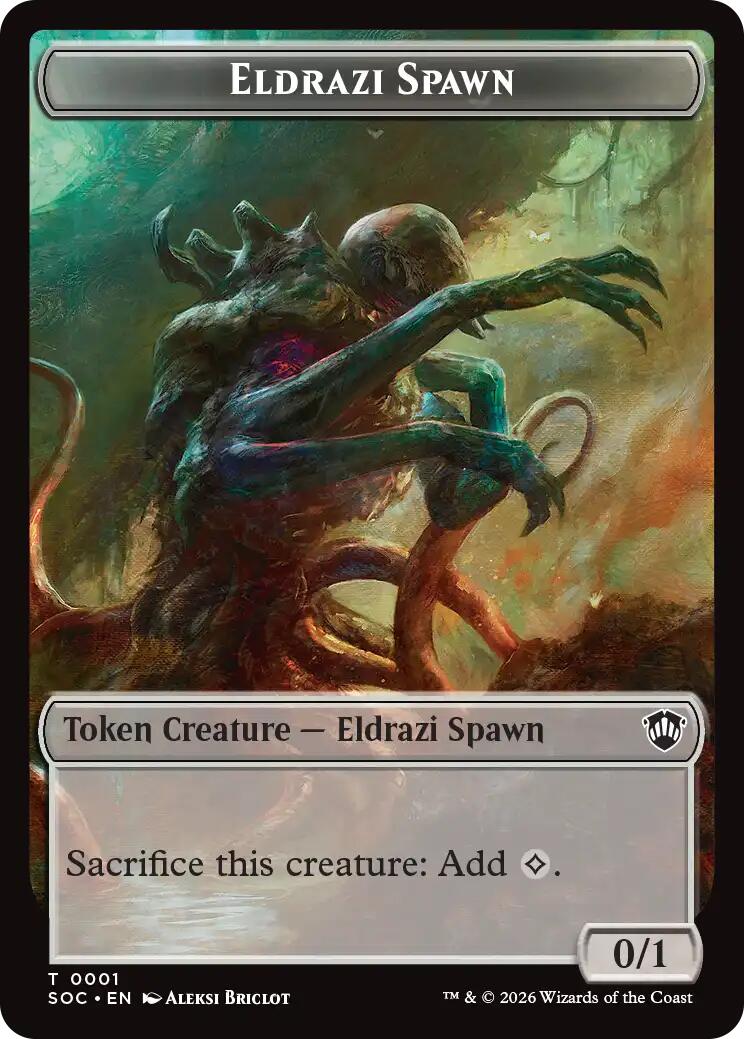 Eldrazi Spawn // Worm Double-Sided Token [Secrets of Strixhaven Commander Tokens] | Exor Games New Glasgow