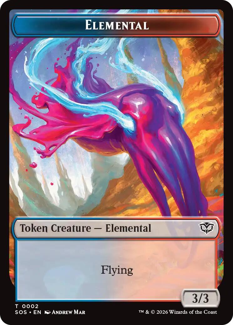 Dragon Illusion // Elemental (0002) Double-Sided Token [Secrets of Strixhaven Commander Tokens] | Exor Games New Glasgow