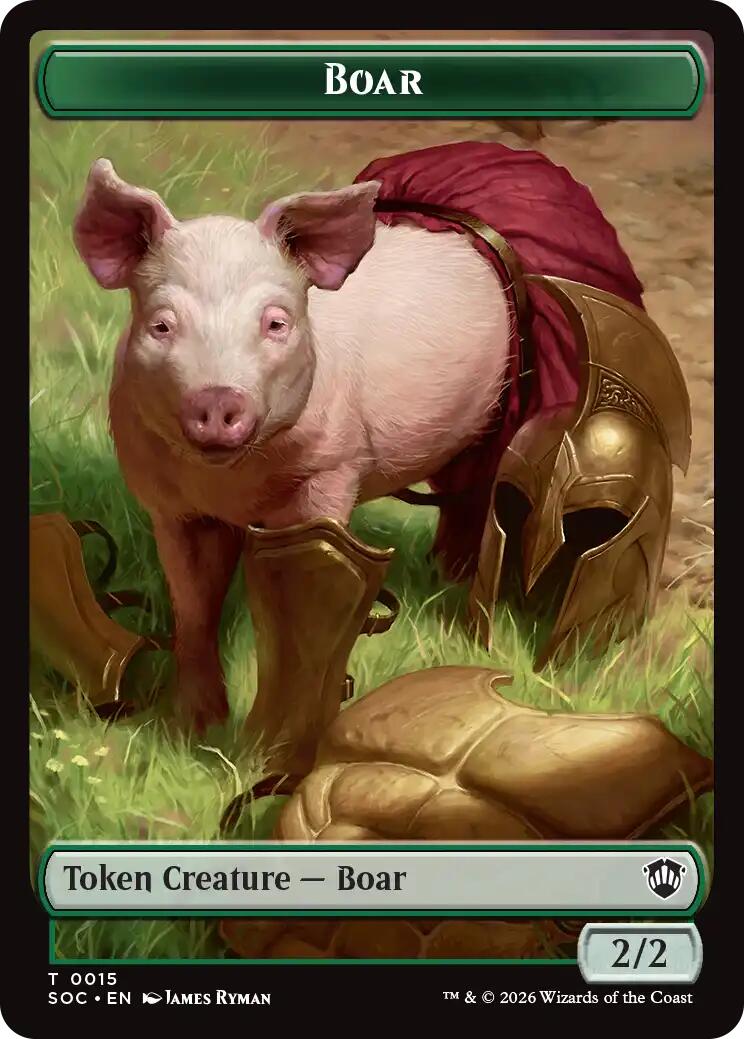 Boar // Frog Lizard Double-Sided Token [Secrets of Strixhaven Commander Tokens] | Exor Games New Glasgow