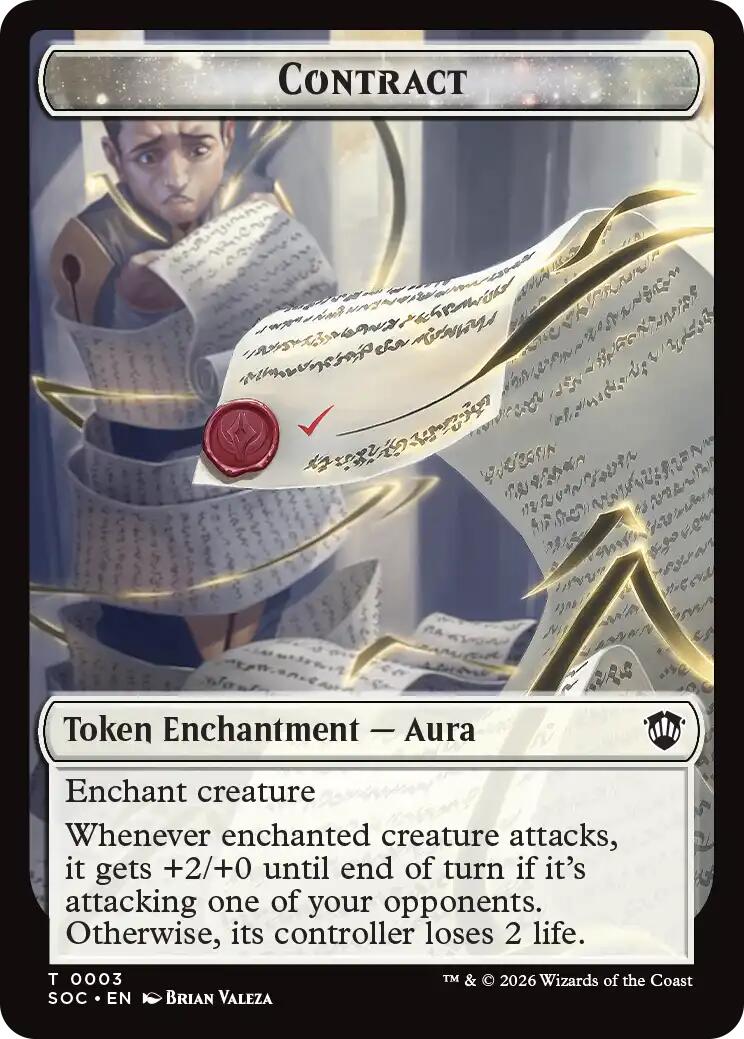 Contract // Pegasus Double-Sided Token [Secrets of Strixhaven Commander Tokens] | Exor Games New Glasgow