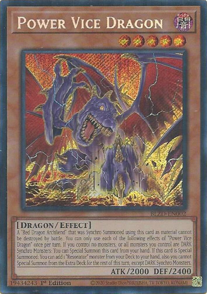 Power Vice Dragon [BLZD-EN002] Secret Rare | Exor Games New Glasgow