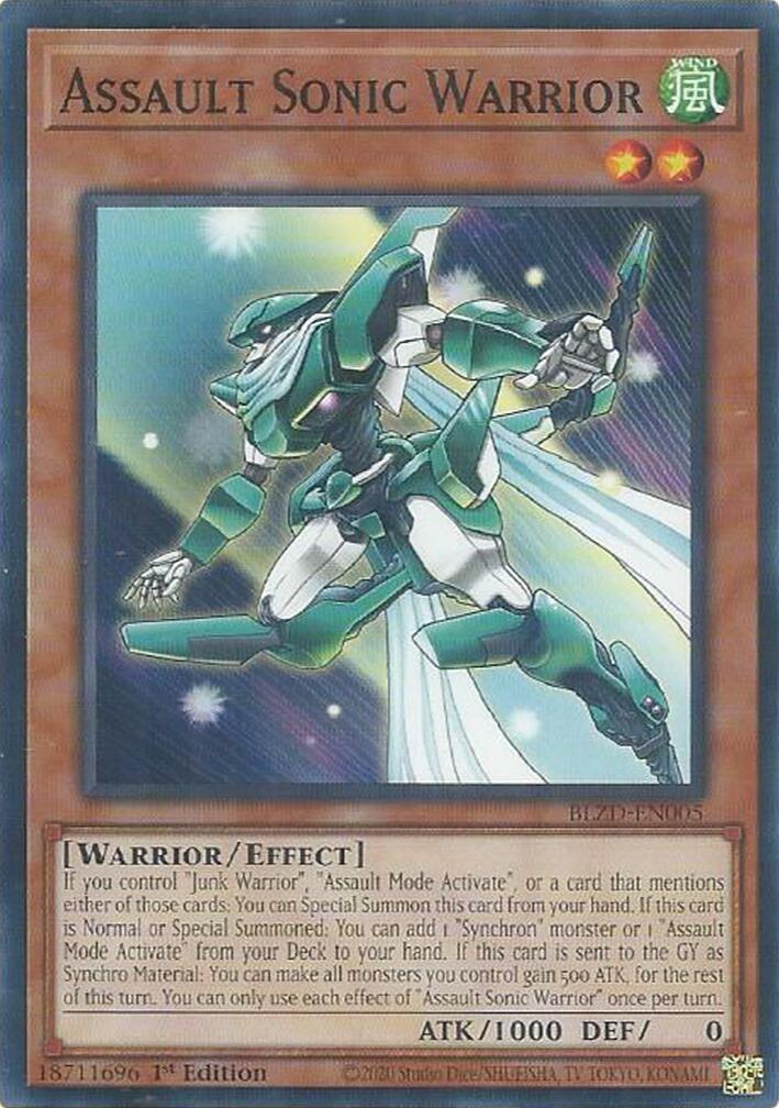 Assault Sonic Warrior [BLZD-EN005] Common | Exor Games New Glasgow