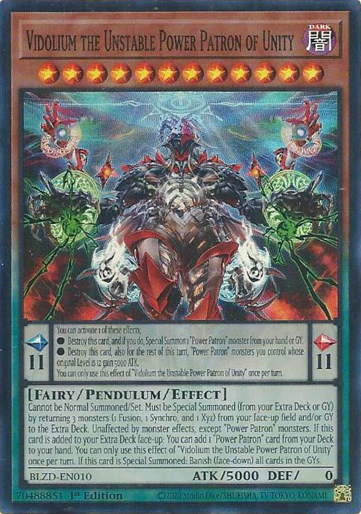 Vidolium the Unstable Power Patron of Unity [BLZD-EN010] Super Rare | Exor Games New Glasgow