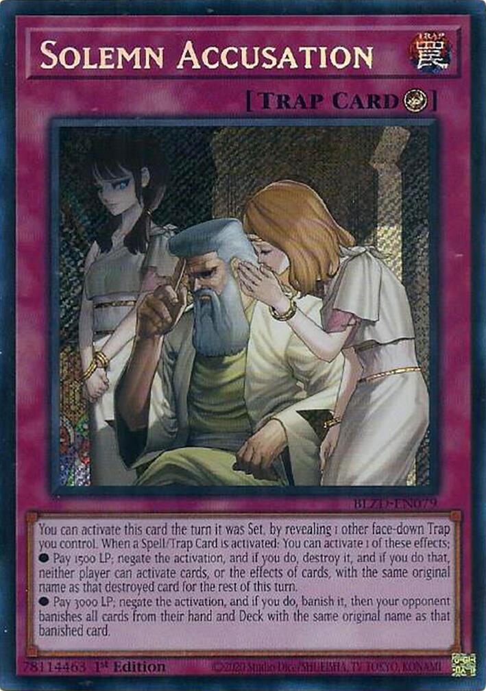 Solemn Accusation [BLZD-EN079] Secret Rare | Exor Games New Glasgow