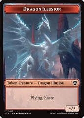 Dragon Illusion // Elemental (0019) Double-Sided Token [Secrets of Strixhaven Commander Tokens] | Exor Games New Glasgow