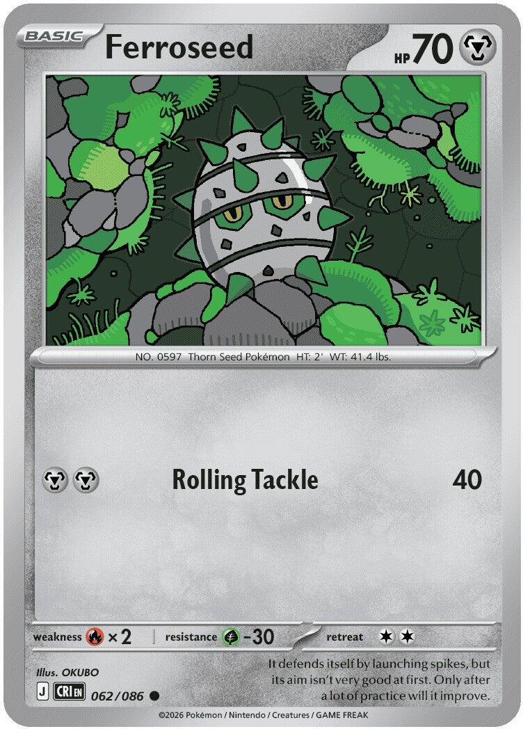 Ferroseed (062/086) [Mega Evolution: Chaos Rising] | Exor Games New Glasgow