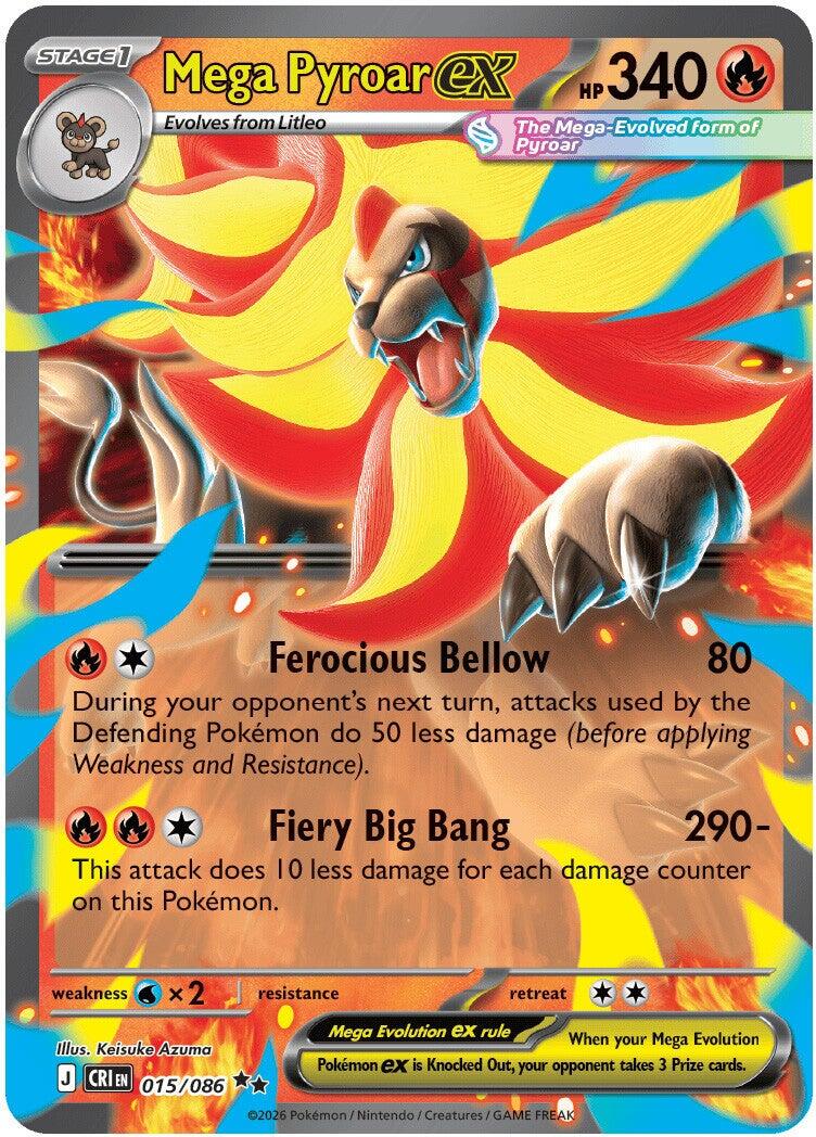 Mega Pyroar ex (015/086) [Mega Evolution: Chaos Rising] | Exor Games New Glasgow