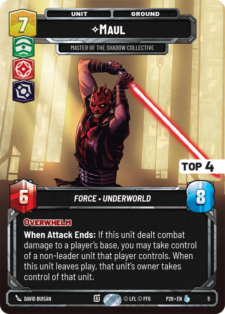 Maul - Master of the Shadow Collective (5) (Top 4) (5) [Organized Play Promos] | Exor Games New Glasgow