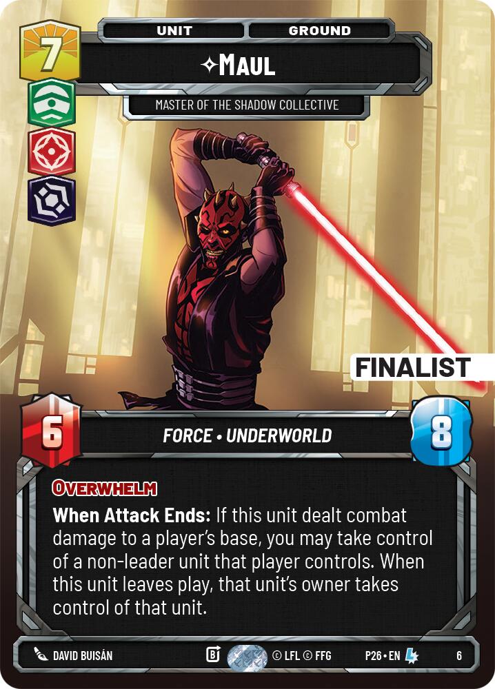 Maul - Master of the Shadow Collective (6) (Finalist) (6) [Organized Play Promos] | Exor Games New Glasgow