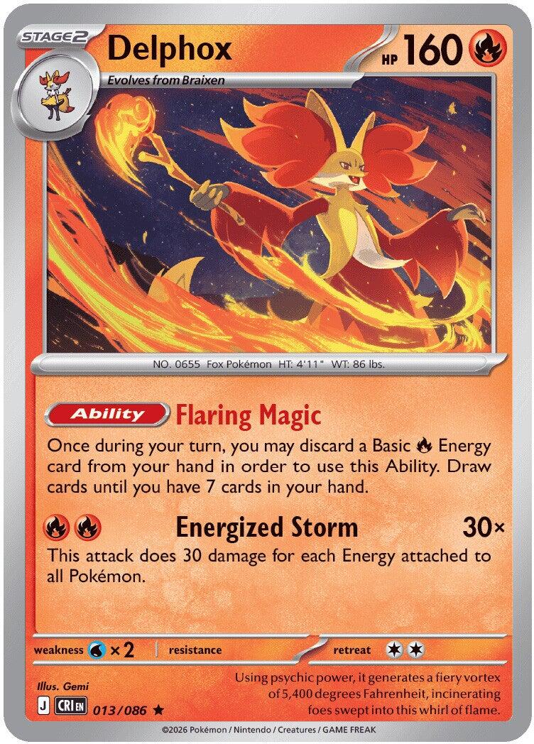 Delphox (013/086) (Deck Exclusive) [Mega Evolution: Chaos Rising] | Exor Games New Glasgow