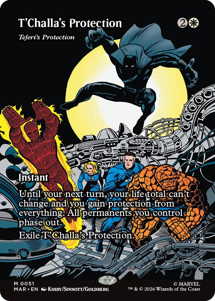 T'Challa's Protection - Teferi's Protection (Borderless) [Marvel Universe: Eternal-Legal] | Exor Games New Glasgow