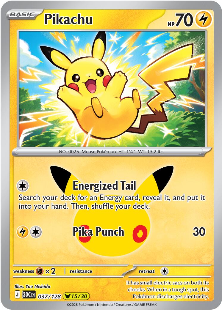 Pikachu (037/128) [Mega Evolution: 30th Celebration] | Exor Games New Glasgow