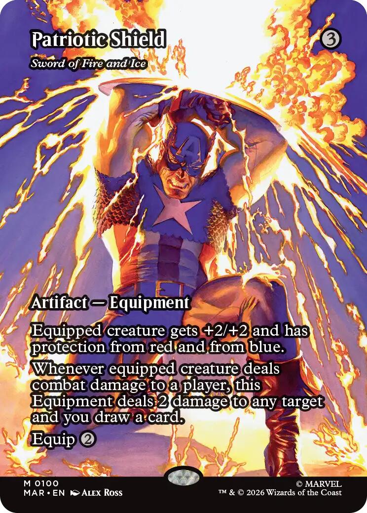Patriotic Shield - Sword of Fire and Ice (Borderless) [Marvel Universe: Eternal-Legal] | Exor Games New Glasgow