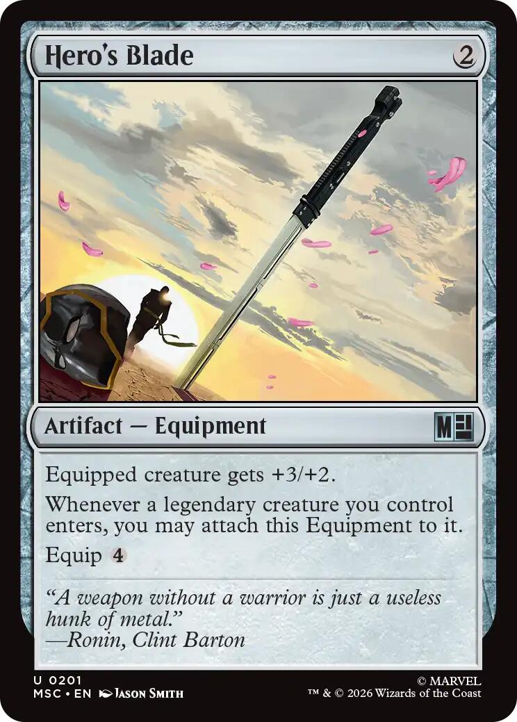 Hero's Blade (Surge Foil) [Marvel Super Heroes Commander] | Exor Games New Glasgow