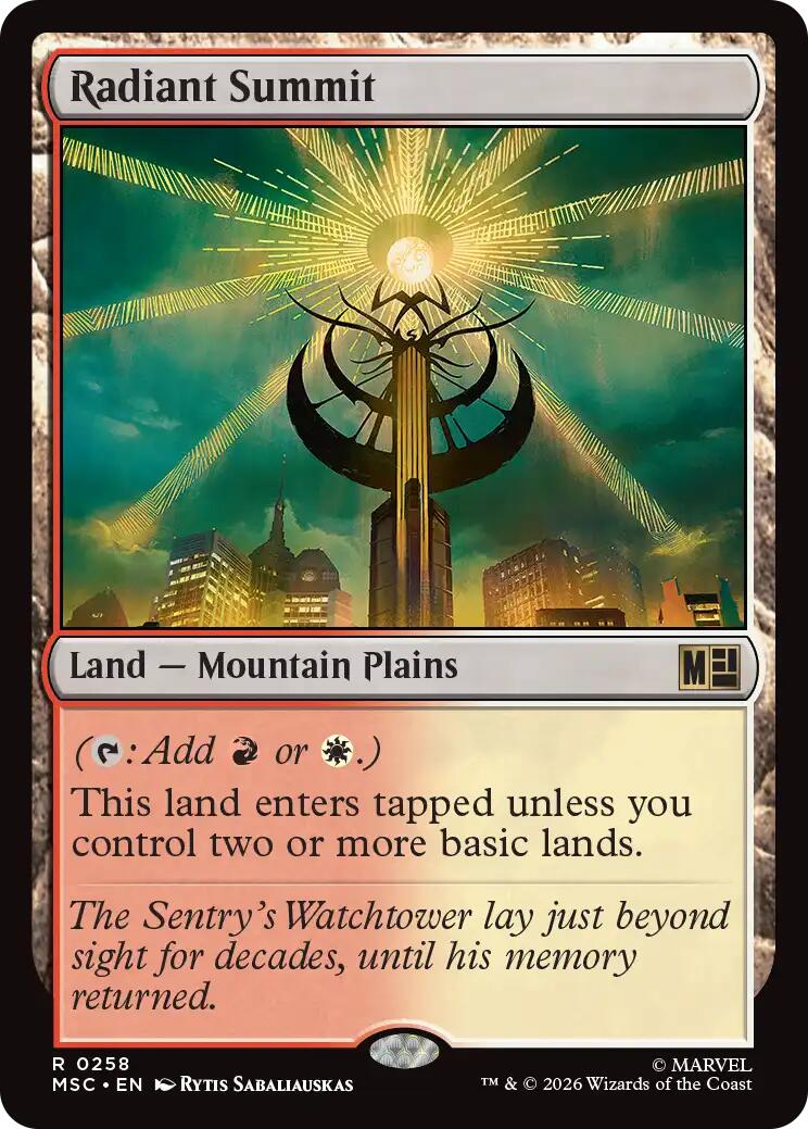 Radiant Summit (Surge Foil) [Marvel Super Heroes Commander] | Exor Games New Glasgow