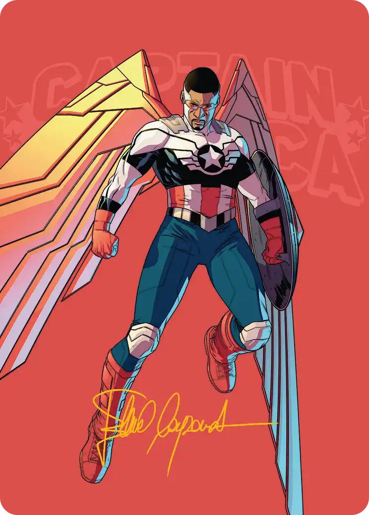 Captain America, Wings of Freedom Art Card (22/45) (Gold-Stamped Signature) [Marvel Super Heroes Art Series] | Exor Games New Glasgow