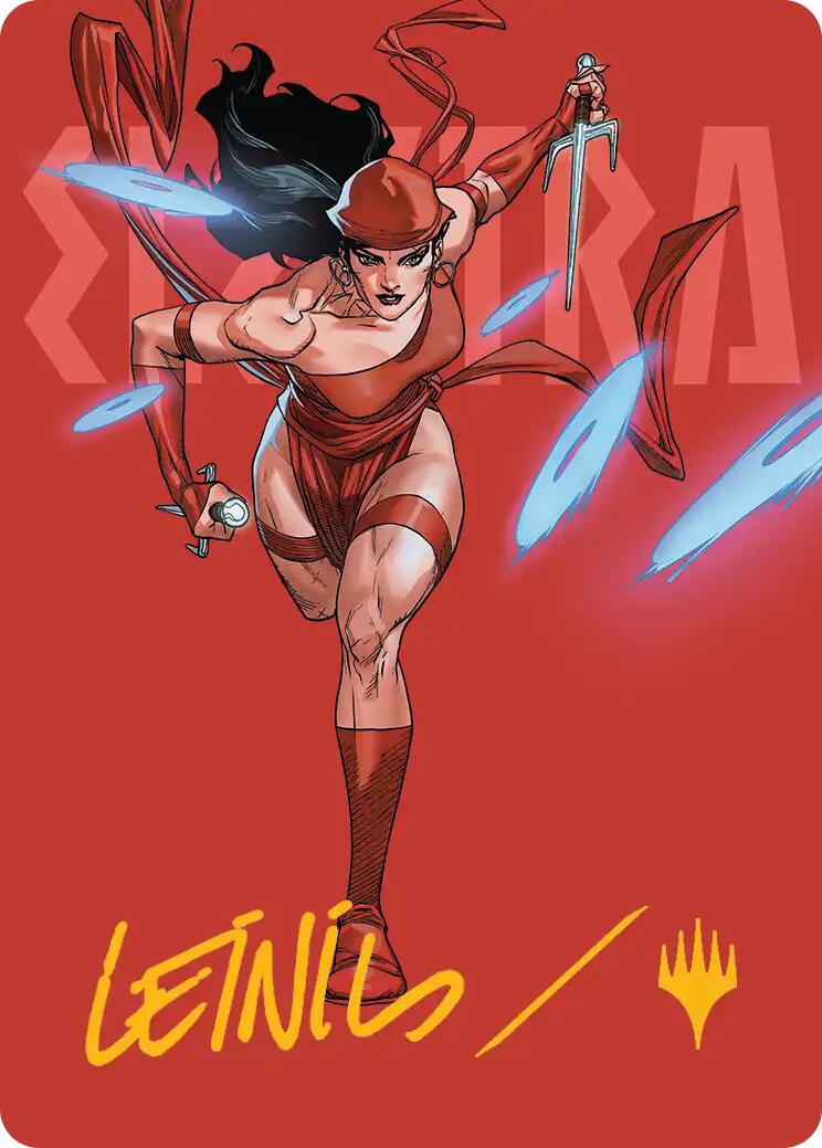 Elektra, Daughter of the Hand Art Card (Gold-Stamped Signature) [Marvel Super Heroes Art Series] | Exor Games New Glasgow